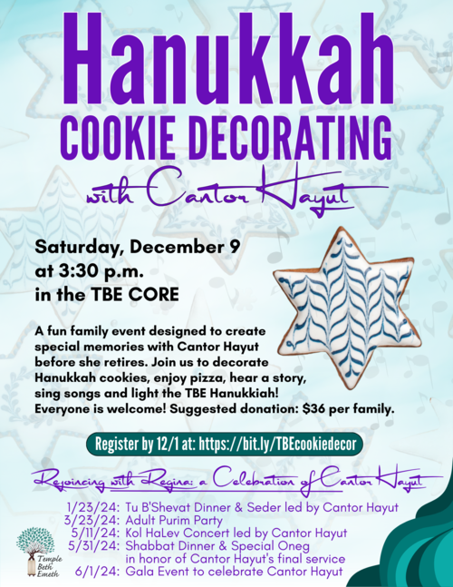 Banner Image for Hanukkah Cookie Decorating with Cantor Hayut