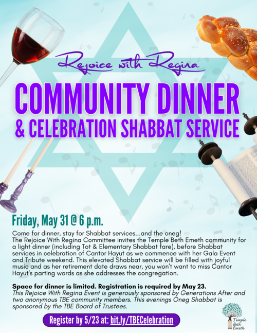 Banner Image for Community Dinner and Celebration Shabbat Service